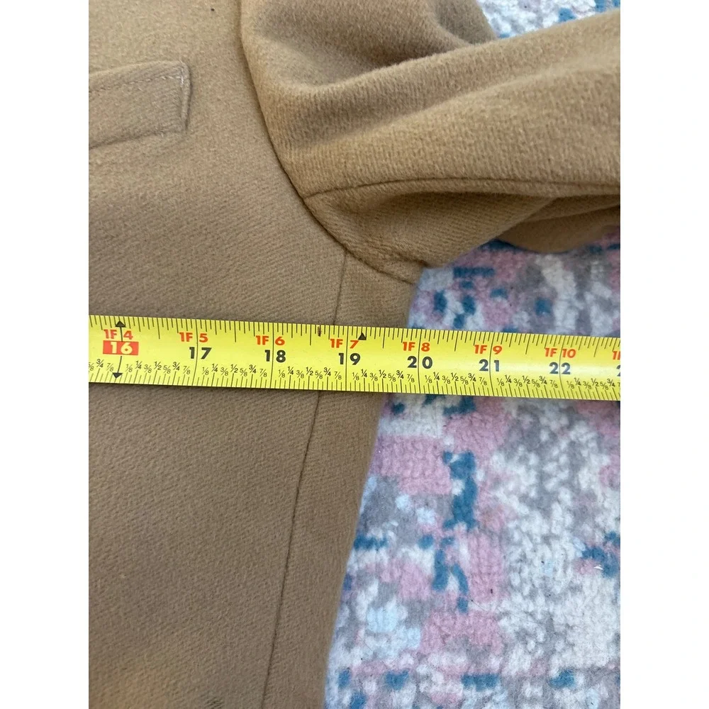J.Crew Ludlow Camel Wool Cashmere Topcoat Overcoat Mens 36S Tan Quilted Lining